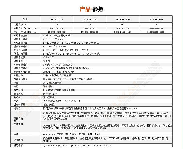 带视窗玻璃冷热冲击试验箱规格参数