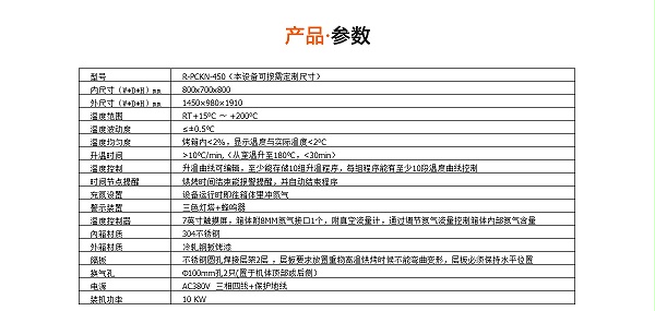 氮气烤箱规格参数