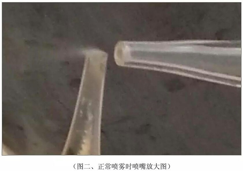 清洁后正常喷雾时的图片